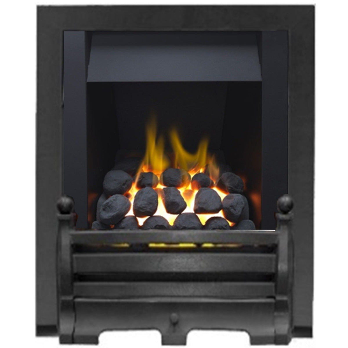 The Daisy Full Depth Coal Gas Fire With Black Fret And Black Trim —