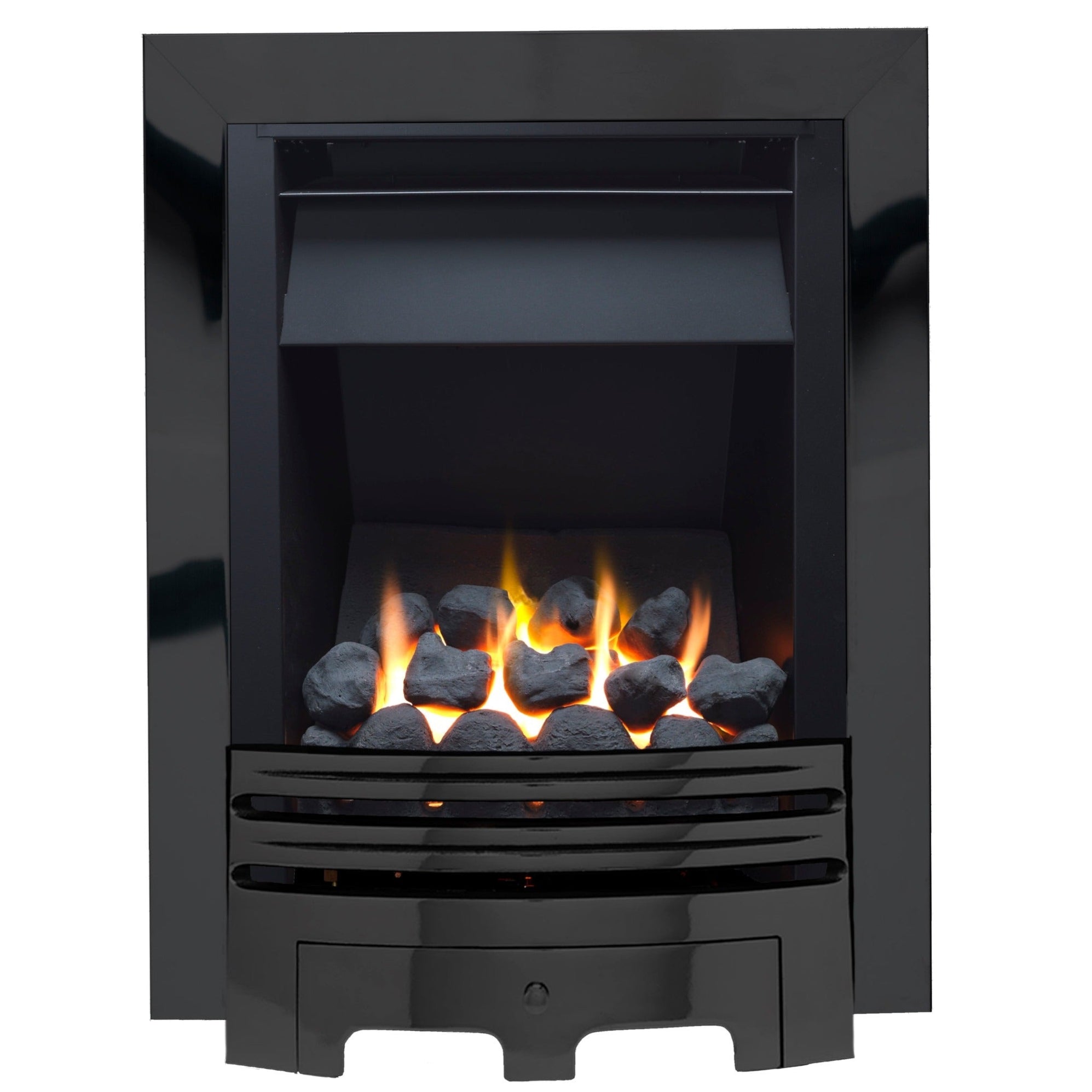 The Grace Slimline Coal Gas Fire With Nickel Fret And Nickel Trim —